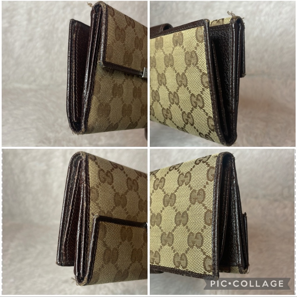 Gucci Monogram GG Canvas Leather Bamboo Bar Large Shoulder Tote & Folio Wallet - Picture 17 of 17